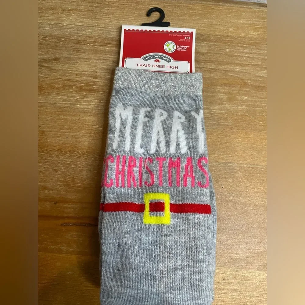 New Women Holiday Christmas Knee High Socks Bundle of 3 Winter Cute Silly
